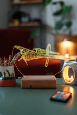 Özel Tasarım PırPır Uçak 3D 16 Renk Dekoratif Led Lamba