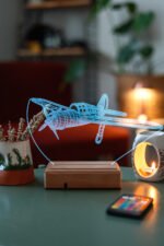 Özel Tasarım PırPır Uçak 3D 16 Renk Dekoratif Led Lamba - Görsel 2