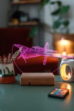 Özel Tasarım PırPır Uçak 3D 16 Renk Dekoratif Led Lamba - Görsel 6