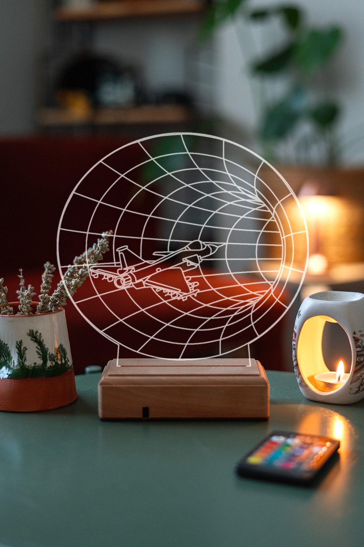 MDW-PT-1050 Özel Tasarım 3D Uçak ve Uzay 16 Renk Dekoratif Led Lamba - Görsel 1