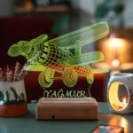 Hediye 3D Pervaneli Uçak 16 Renk Dekoratif Led Lamba