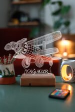 Hediye 3D Pervaneli Uçak 16 Renk Dekoratif Led Lamba - Görsel 3