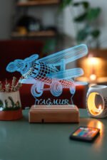 Hediye 3D Pervaneli Uçak 16 Renk Dekoratif Led Lamba - Görsel 4