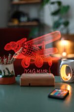 Hediye 3D Pervaneli Uçak 16 Renk Dekoratif Led Lamba - Görsel 6