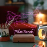 Pilotlara Özel Hediye Uçak 3D Masaüstü 16 Renk Dekoratif Led Lamba