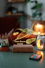 Kişiye Özel F16 Savaş Uçağı 3D 16 Renk Dekoratif Led Lamba - Görsel 5