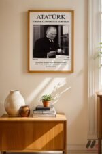 Atatürk Portre Posteri Duvar Tablosu, Sevdiklerinize Özel Hediye - Görsel 4