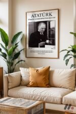 Atatürk Portre Posteri Duvar Tablosu, Sevdiklerinize Özel Hediye - Görsel 6
