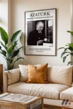 Atatürk Portre Posteri Duvar Tablosu, Sevdiklerinize Özel Hediye - Görsel 3