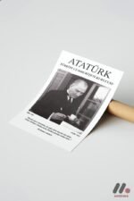 Atatürk Portre Posteri Duvar Tablosu, Sevdiklerinize Özel Hediye - Görsel 7