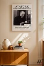 Atatürk Portre Posteri Duvar Tablosu, Sevdiklerinize Özel Hediye - Görsel 8