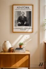 Atatürk Klasik Portre Posteri Duvar Tablosu, Sevdiklerinize Özel Hediye - Görsel 4