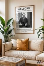 Atatürk Klasik Portre Posteri Duvar Tablosu, Sevdiklerinize Özel Hediye - Görsel 6