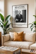 Atatürk Klasik Portre Posteri Duvar Tablosu, Sevdiklerinize Özel Hediye - Görsel 3