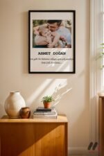 Kişiye Özel İsimli Bebek Fotoğrafı Posteri Duvar Tablosu, Sevdiklerinize Özel Hediye