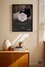 Kişiye Özel İsimli Çift Fotoğrafı Posteri Duvar Tablosu, Sevdiklerinize Özel Hediye