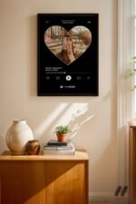 Kişiye Özel Kalp Fotoğraflı Müzik Posteri Duvar Tablosu, Sevdiklerinize Özel Hediye