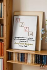 Anneye Özel Harf Kolajı Poster Duvar Tablosu, Sevdiklerinize Özel Hediye - Görsel 2