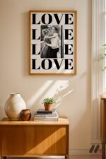 Kişiye Özel LOVE Tipografi Fotoğraflı Poster Duvar Tablosu, Sevdiklerinize Özel Hediye - Görsel 4