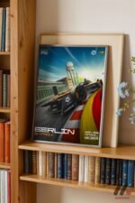 Berlin Elektrikli Yarış Afişi Duvar Tablosu, Oto Severlere Özel Hediye - Görsel 2