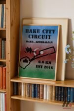 Baku Şehir Pisti Haritası Duvar Tablosu, Oto Severlere Özel Hediye - Görsel 5