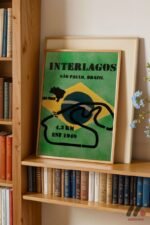 Interlagos Pist Haritası Brezilya Duvar Tablosu, Oto Severlere Özel Hediye - Görsel 5