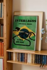 Interlagos Pist Haritası Brezilya Duvar Tablosu, Oto Severlere Özel Hediye - Görsel 2