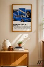 Mitsubishi Lancer Evo VI JDM Poster Duvar Tablosu, Oto Severlere Özel Hediye - Görsel 4