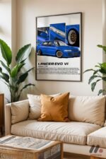 Mitsubishi Lancer Evo VI JDM Poster Duvar Tablosu, Oto Severlere Özel Hediye - Görsel 3