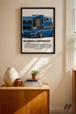 Subaru Impreza JDM Araba Posteri Duvar Tablosu, Oto Severlere Özel Hediye