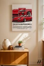 Toyota Supra MK4 JDM Poster Duvar Tablosu, Oto Severlere Özel Hediye - Görsel 8