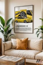 Mitsubishi Lancer Evo IX JDM Poster Duvar Tablosu, Oto Severlere Özel Hediye - Görsel 3