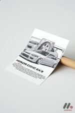 Honda Civic EK9 JDM Araba Posteri Duvar Tablosu, Oto Severlere Özel Hediye - Görsel 7