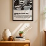 Honda Civic FD JDM Poster Duvar Tablosu, Oto Severlere Özel Hediye