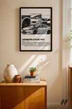 Honda Civic FD JDM Poster Duvar Tablosu, Oto Severlere Özel Hediye