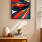 Kırmızı Yarış Arabası Pop Art Duvar Tablosu, Oto Severlere Özel Hediye