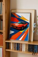 Kırmızı Yarış Arabası Pop Art Duvar Tablosu, Oto Severlere Özel Hediye - Görsel 2