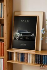 Ford Mustang Bullitt 1968 Poster Duvar Tablosu, Oto Severlere Özel Hediye - Görsel 5