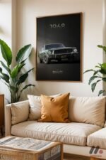 Ford Mustang Bullitt 1968 Poster Duvar Tablosu, Oto Severlere Özel Hediye - Görsel 6