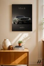 Ford Mustang Bullitt 1968 Poster Duvar Tablosu, Oto Severlere Özel Hediye - Görsel 8