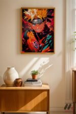 Naruto Ateş Efektli Anime Poster Duvar Tablosu, Anime Severlere Özel Hediye - Görsel 4