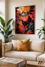 Naruto Ateş Efektli Anime Poster Duvar Tablosu, Anime Severlere Özel Hediye - Görsel 6