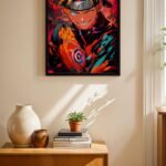 Naruto Ateş Efektli Anime Poster Duvar Tablosu, Anime Severlere Özel Hediye