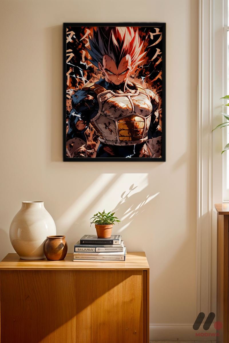 MDW-TBL-1061_AB4 Dragon Ball Vegeta Anime Poster Duvar Tablosu, Anime Severlere Özel Hediye - Görsel 1