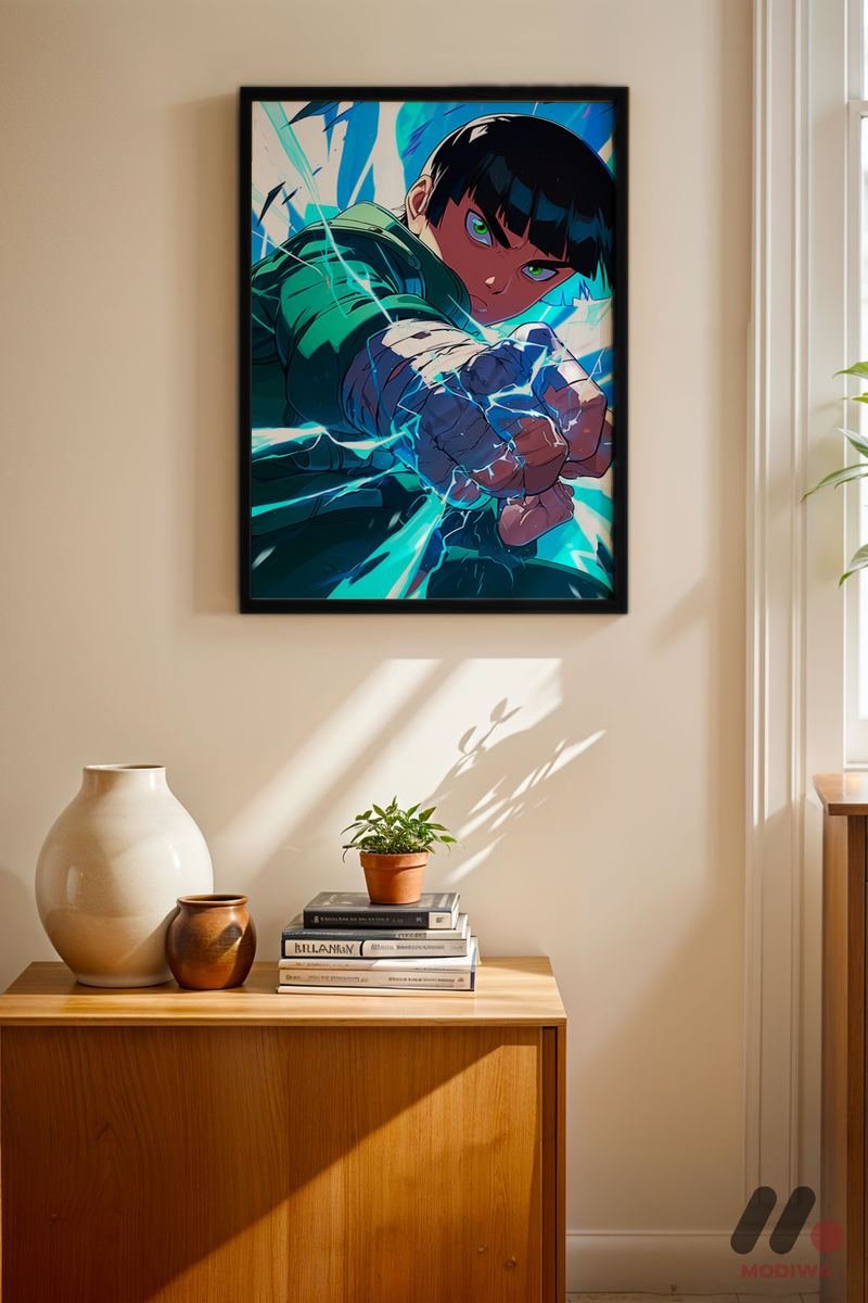 MDW-TBL-1063_AB4 Naruto Rock Lee Anime Poster Duvar Tablosu, Anime Severlere Özel Hediye - Görsel 1