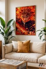 Demon Slayer Rengoku Anime Poster Duvar Tablosu, Anime Severlere Özel Hediye - Görsel 6