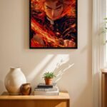Demon Slayer Rengoku Anime Poster Duvar Tablosu, Anime Severlere Özel Hediye