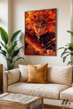Demon Slayer Rengoku Anime Poster Duvar Tablosu, Anime Severlere Özel Hediye - Görsel 3