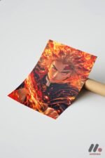 Demon Slayer Rengoku Anime Poster Duvar Tablosu, Anime Severlere Özel Hediye - Görsel 7