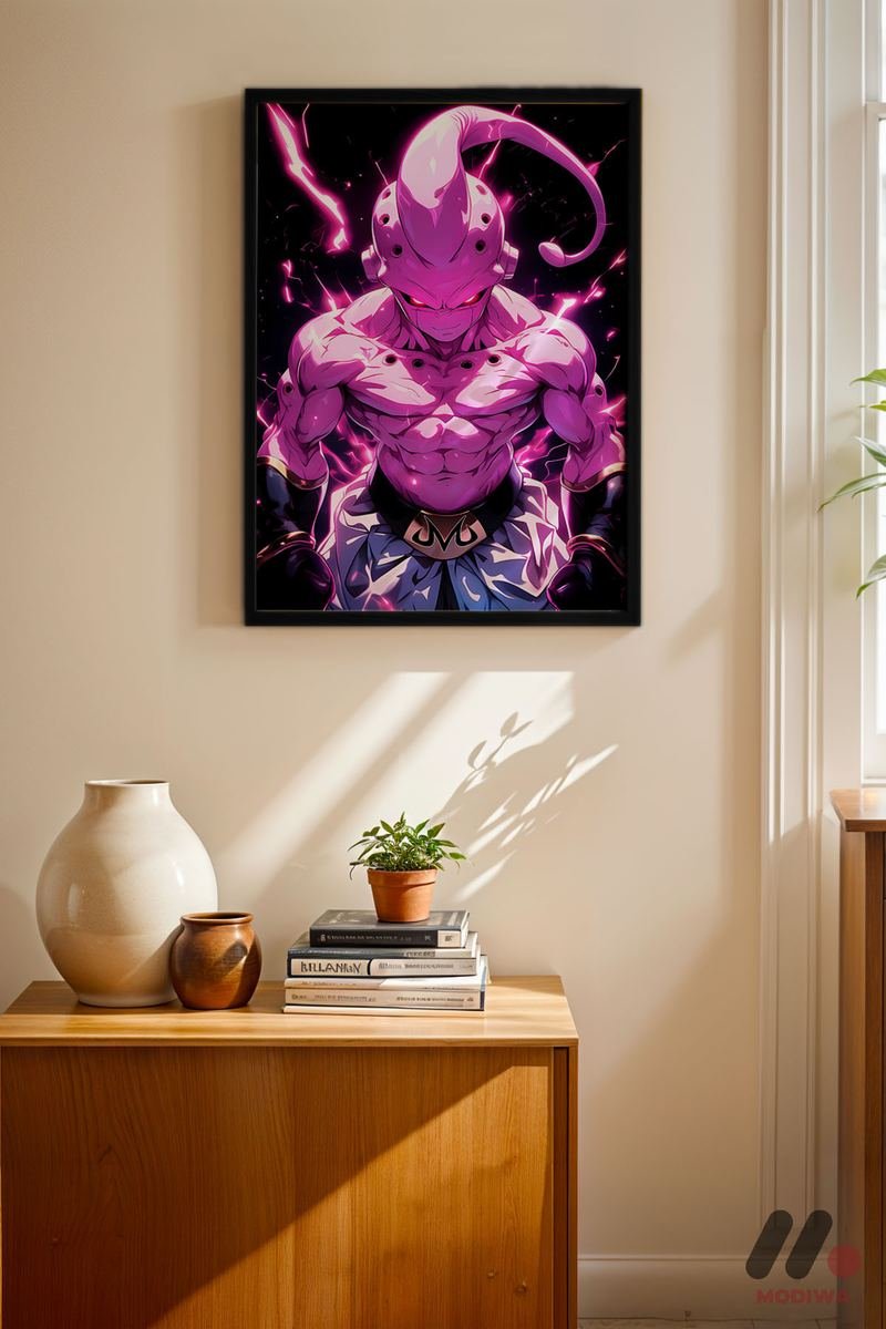 MDW-TBL-1069_AB4 Dragon Ball Majin Buu Poster Duvar Tablosu, Anime Severlere Özel Hediye - Görsel 1